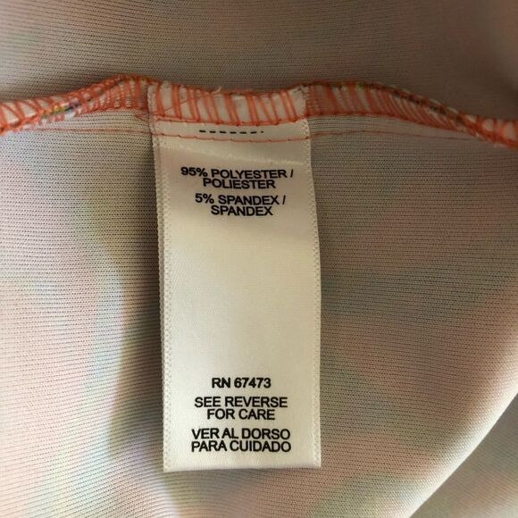 Gabby Skye Sleeveless Orange Multi Color Fit & Flare  Scuba Fabric Dress 12 - Picture 7 of 8